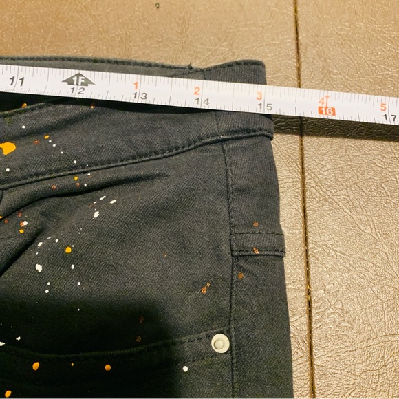 Isabel Marant Etoile Ennet Paint Splatter Slim Straight Jeans Black (8)40x27 - Picture 2 of 11